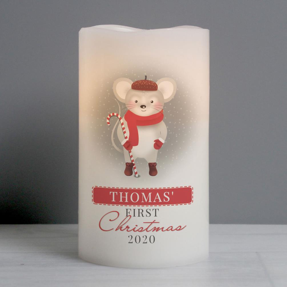 Personalised 1st Christmas Mouse Nightlight LED Candle Extra Image 2